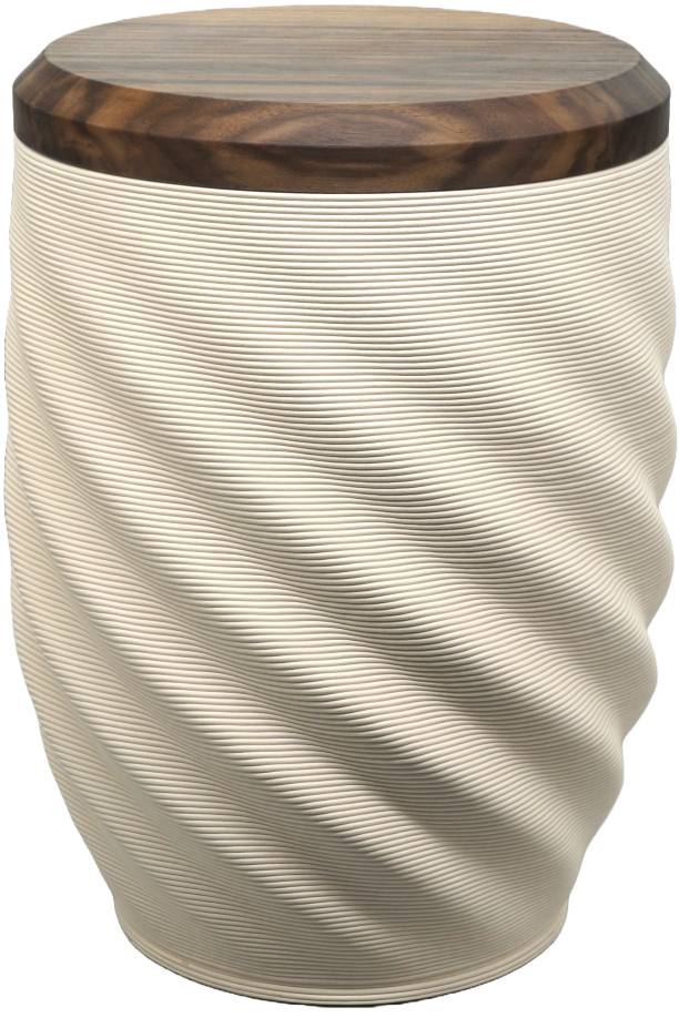 Keramikurne creme, Inspiration, Holzdeckel