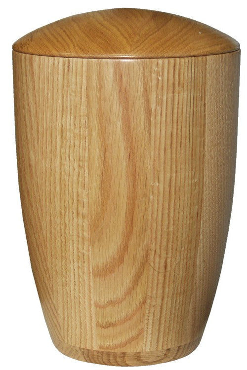 Holzurne, Eichenholz, schlichte Form