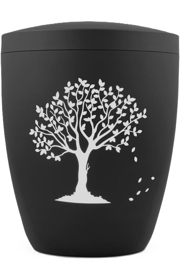 Bio-Urne anthrazit Baummotiv