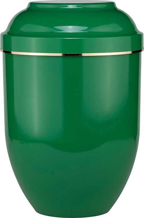 Bio-Urne grün mit Goldband