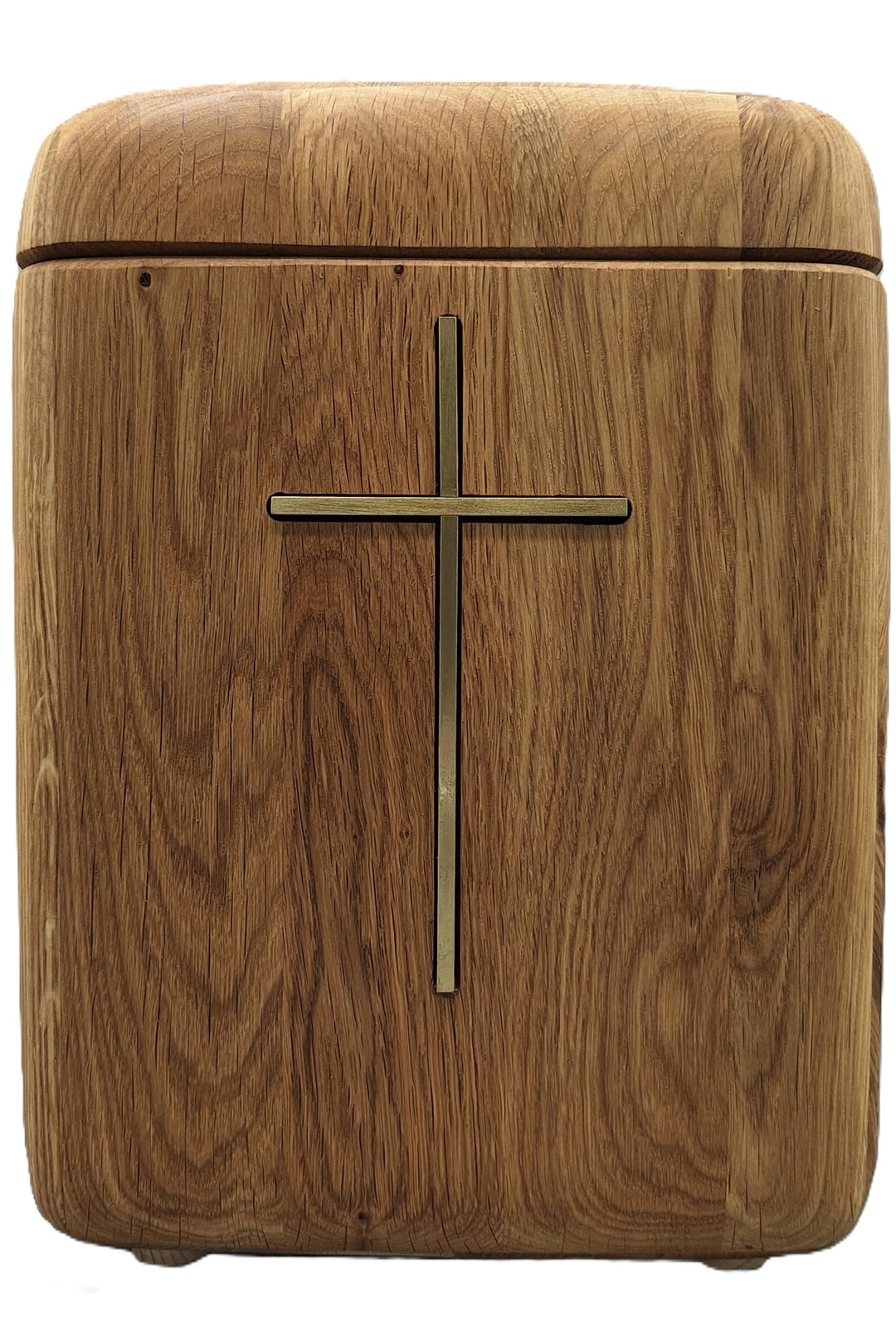 Holzurne Wildeiche Messingkreuz