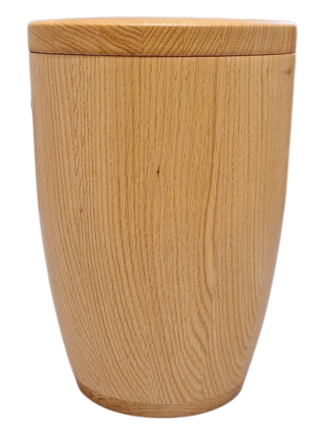 Holzurne Eichenholz moderne Form, flacher Deckel