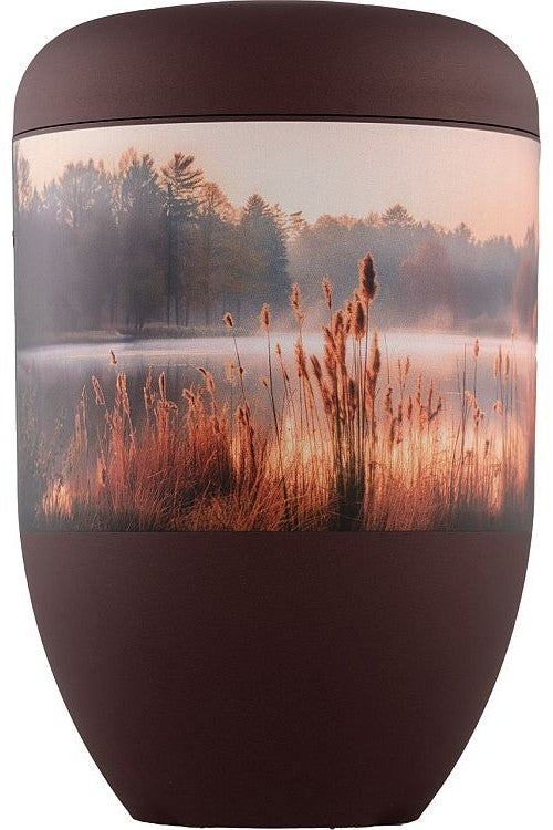 Bio-Urne, Premium-Print, samtrot, Seelandschaft