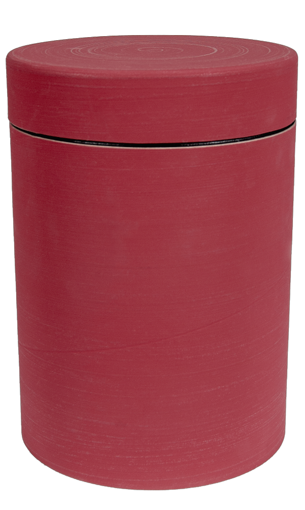 Bio-Urne rot, schlichte Form, Steinoberfläche