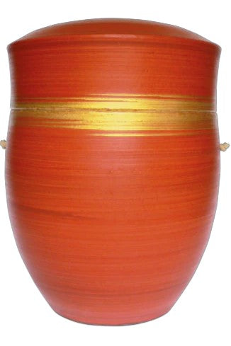 Keramikurne, handgefertigt, rot, gold, Design