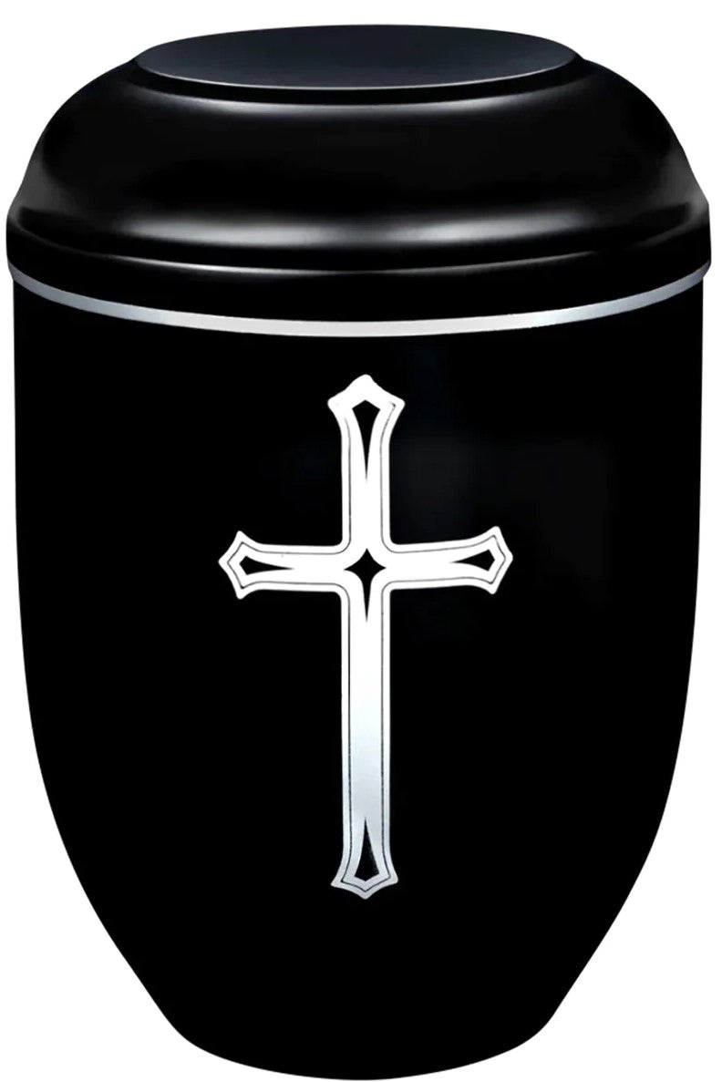 Metallurne schwarz mit silbernem Kreuz
